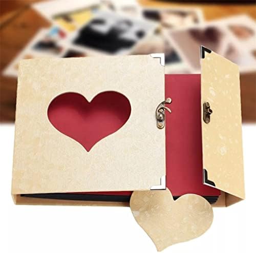 BMKIW 10inch Inserir Páginas negras autoadesivas Flyer fora Love Heart Memory Book Photo Vintage Diy Scrapbook Wedding Album