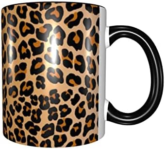 Impressão de leopardo caneca de café engraçada para mulheres xícaras de cerâmica de chá 11 oz namorada segura namorada namorada