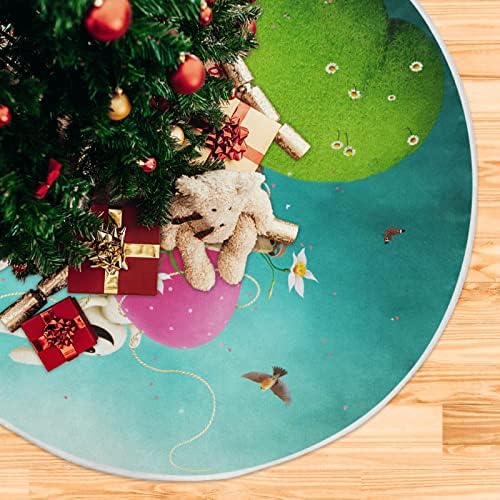 Decoração da saia da árvore de Natal de Alaza, pequena saia de mini -árvore Ornamento de 35,4 polegadas com coelho engraçado no