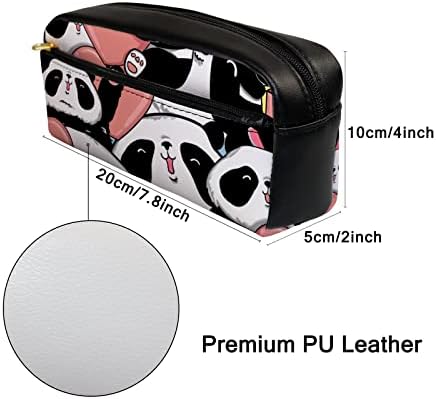 Sacos de caixa de lápis de colourlife fofos panda com presentes em couro zíper bolsa bolsa maquiagem de maquiagem de bolsa
