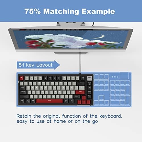 Teclado mecânico de magegee, teclado de teclado com fio com fio teclado de backboard de backlit Ultra-Slim USB com interruptores vermelhos