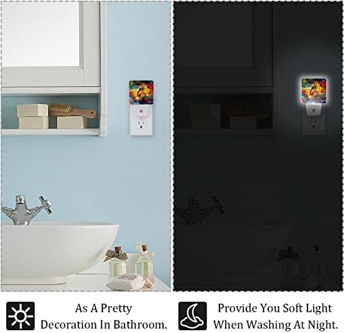 Rodailycay sensor leve à noite Música Multi Retro, 2 pacotes de luzes noturnas se conectam à parede, luz noturna de LED branco quente para viveiro, quarto, banheiro, corredor, quarto infantil, escadas
