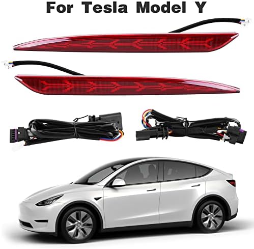 Luz de nevoeiro traseiro EWLSAC para Tesla 2020-2022 Lâmpadas de refletor de luz traseira Luzes de refletor de peixes à prova d'água para Tesla Modelo Y Acessórios 2pcs