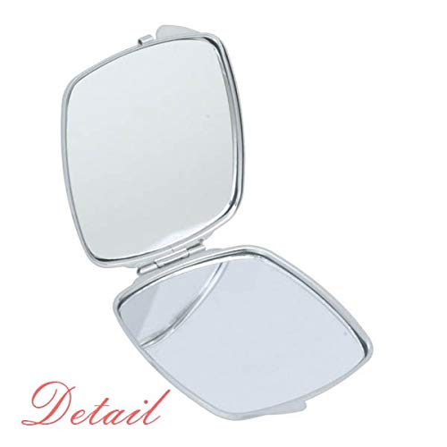 Black White Barroco Barroco Ilustração Padrão Espelho Portátil Maquiagem de bolso compacto Vidro de dupla face
