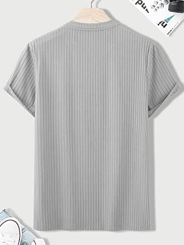 Camisetas masculinas de atiasramas camisetas com nervuras sólidas sem colar