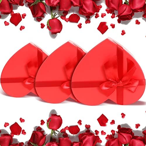 Epakh 3 peças Caixa de coração Caixa de coração Red Box Box Box Caixas decorativas de Casamento com tampas Caixa de