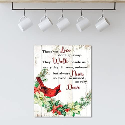 Aqueles que amamos Don't Go Away Wooden Signs Christmas Red Bird Bird Mistletoe Wreath Wood Salto Signing Signo Vintage Merry e Bright