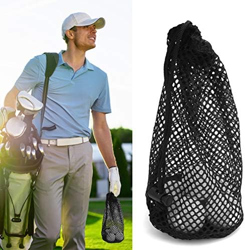 VGEBY NYLON Draw String Golf Ball Mesh Bag, grande capacidade para 24-32 PCs Golf Balls Golf Acessórios
