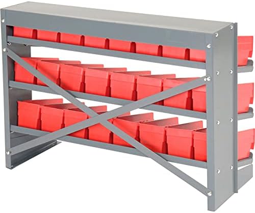 Global Industrial 3 Shelf Bench Rack, Bins Amarelo de 4 W, 33x12x21