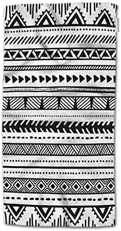 Projeta HGOD Toalha de mão étnica, preto e branco geométrico Tribal Etnico Toalha de mão Melhor para banheiro da cozinha do banheiro e toalhas de mão 30 LX15 W