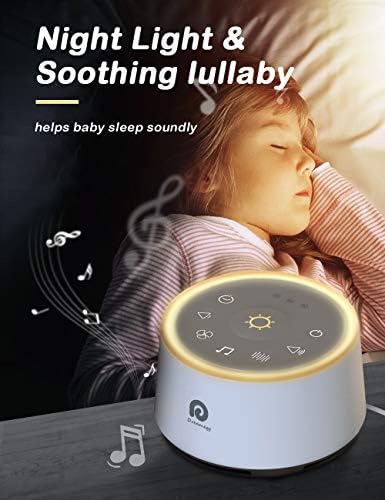 Pacote Dreamegg D11 com máquina de ruído branco D1 com luz noturna para bebês para dormir, sons de alta fidelidade, timer e memória,
