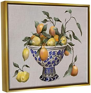 Stuell Industries Mistres frutas cítricas folhas tigela de cerâmica estampada, design por Elizabeth Medley