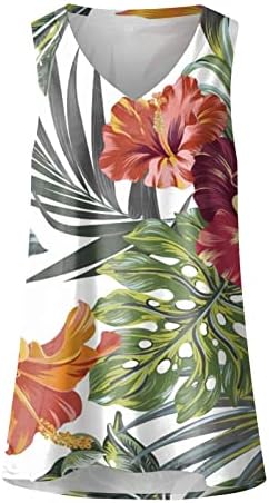 Tanques tampas de tampas modernas, impressão floral de tamanho grande para mulheres casuais sling beach tops v pescoço de verão