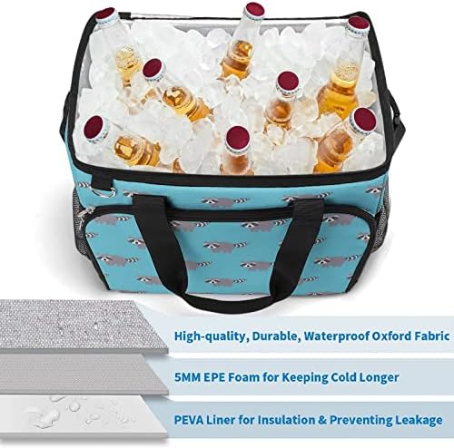 Cartoon RaCcoons Caixa Cooler Caixa Isolada à prova de vazamento Bag portátil de almoço portátil para piquenique na praia viagens 15.4 x12