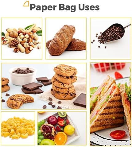 Lunhanas de papel de papel marrom reutilizável 4 libras de almoço para crianças - sacos de lanches para quebrar sanduíches