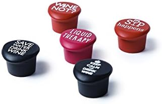 Stoppers de vinho engraçadas com saca -rolhas de viagem por Vinovita | Caps de silicone de grau alimentar, reutilizáveis, à prova