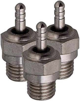 Mxfans Silver RC 1: 8 1:10 70117 Substituição de vela de ignição de aço inoxidável de aço inoxidável para hsp n3 15 ~ 28 Hot Nitro Motores pacote de 12