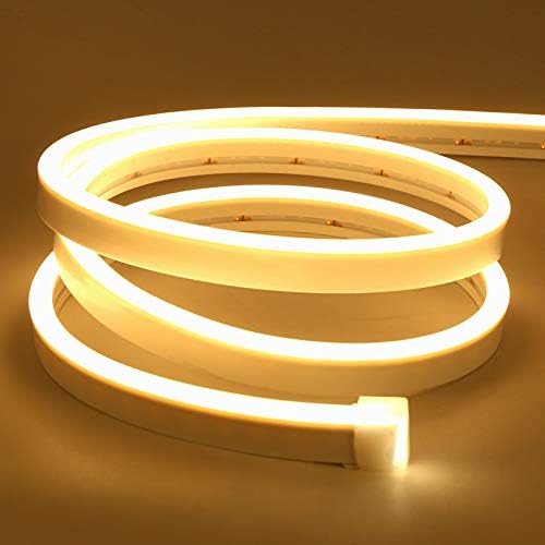 Lamomo LED NEON FLEX, 16,4 pés/5m Warm White Neon Light Strip, tira de led de neon à prova d'água flexível de 12V, luz de corda de