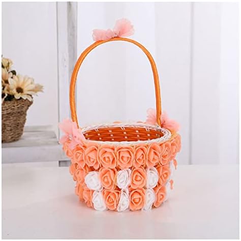 Doubao Wedding Lace Flower Cestas, cestas de doces festivas, cestas de armazenamento tecidas à mão, ornamentos de casamento