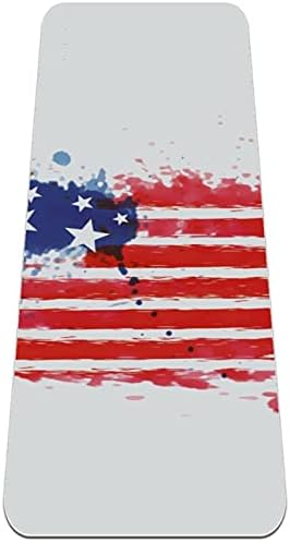 Exercício e fitness de espessura não deslizante 1/4 tapete de ioga com impressão de bandeira americana do Dia da Independência para Yoga Pilates & Floor Fitness Exercition