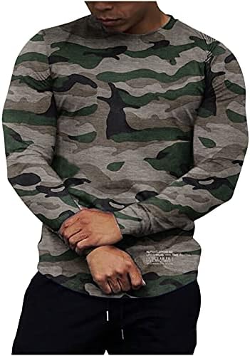 Pullover masculino de manga longa Trechas ativas camisetas casuais