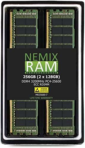 NEMIX RAM 256GB (2x128GB DDR4-3200 PC4-25600 ECC RDimm Registrado Memória da memória