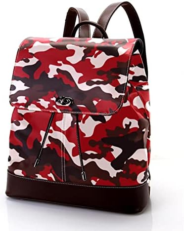 Vbfofbv unissex adulto mochila com trabalho para viagens, camuflagem vermelha abstrata arte moderna