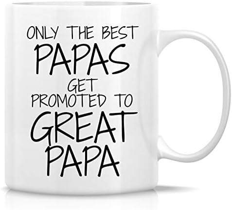 Retreez Funny Caneca - Apenas os melhores papas são promovidos a canecas de café de cerâmica de 11 oz de 11 oz - engraçado, sarcasmo, presentes de aniversário motivacional e inspirado para pai, pai, avô, presente do dia dos pais