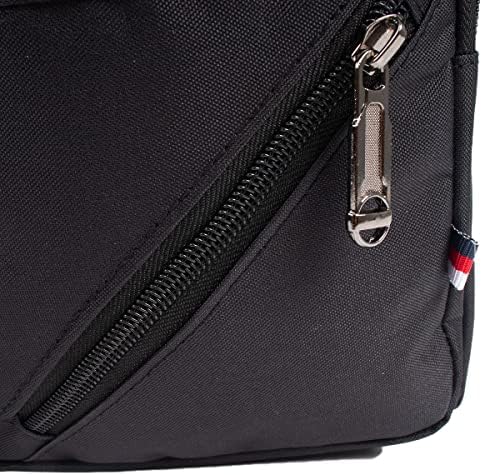 Westend Crossbody Canvas Sling Backpack com cinta ajustável, preto