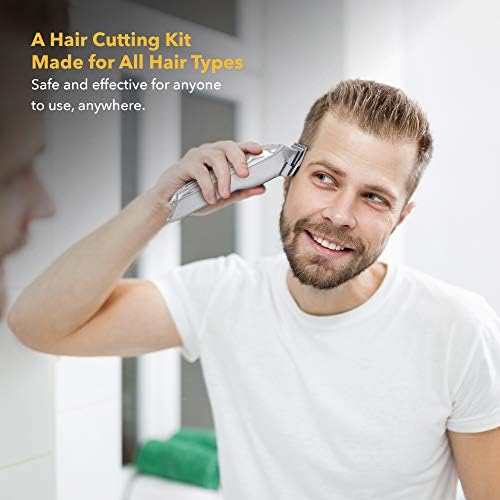 Equinox Professional Electric Hair Clipper, aparador recarregável para homens, aparas de cabelo sem fio, kit de corte de cabelo