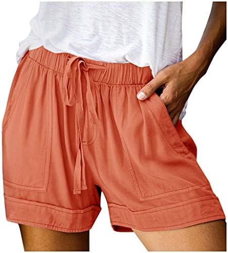 shorts leves leves para mulheres casuais calças de calça curta de cordão de cordão