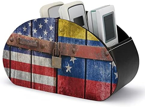 Bandeira Americana com a bandeira venezuelana Titulares de controle remoto PU CAIXA CAIDDY ORGORAZER CAIXA COM 5 COMPARTIMENTO PARA