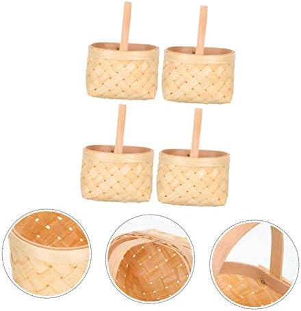 Cabilock 4pcs cestas de cesta de madeira para brinquedos lanches cesta de presentes cesto pequeno cesto rústico cesta