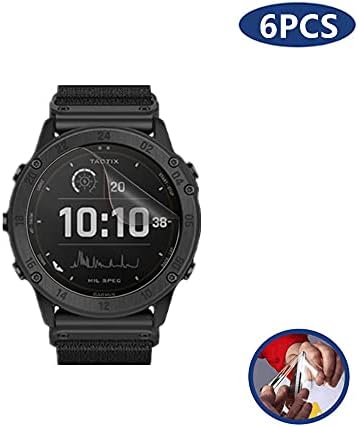 MIHEnce Compatível para protetor de tela Delta Garmin Tactix, protetor de tela real HD Premium para Garmin Tactix Delta Sapphire Edition Smartwatch [6pcs] [TPU]