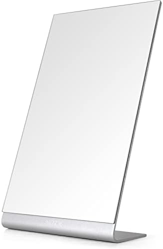 Espelho de maquiagem moderno de Nezzoe, espelho de mesa de alumínio de 12 de comprimento, espelho de vaidade para contador, quarto,