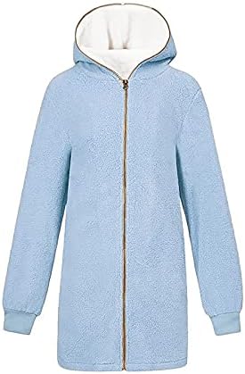 Minge Home Jacket Winter Jacket feminino com capuz Basic manga comprida lapela com conforto jaqueta de cor sólida com zipup de lã conforto