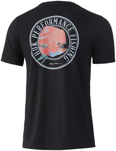 Huk Men's Vaughn Cochran Camiseta de manga curta | T-shirt de pesca de desempenho