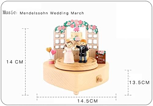 Luvadu Box Box Annody Wedding Cake Caixa de música Rotativa Caixa de música romântica Casal Presente de casamento para a