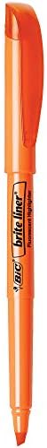 Highlighter Bic Brite Liner, ponta do cinzel para destaques amplos e finos sublinhados, rosa, marcador de Bic Brite Liner,