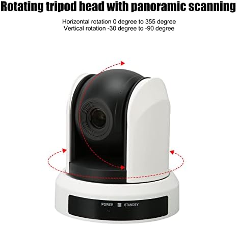 Câmera de conferência PTZ, controle remoto infravermelho HD 1080p 3x Foco foco 100-240V Câmera de vídeo para educação para a reunião