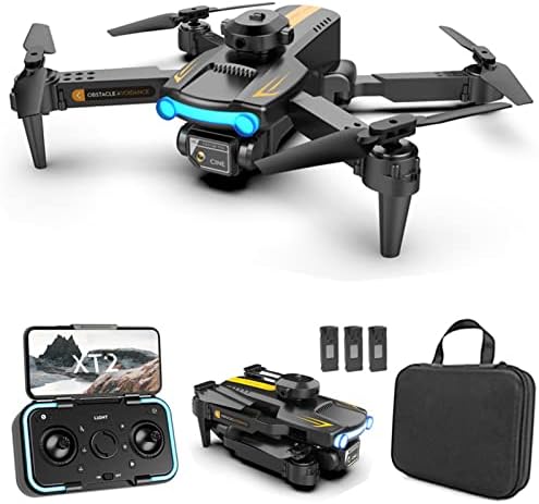 GOOLRC XT2 Drone com câmera para adultos, 4K HD FPV Mini Drone dobrável para crianças, RC Qudcopter com evitação de