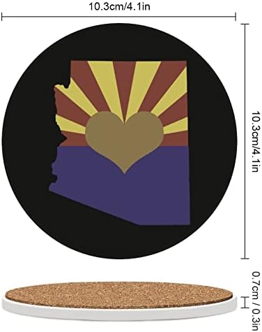 Arizona State Love Coasters de cerâmica para bebidas absorvendo o tapete de proteção de mesa de montanha -russa com base de cortiça