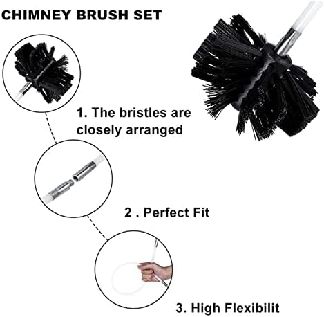 Liyun Chimney Sweep Kit Chimney Kit Kit de limpeza do kit de limpeza de chaminés, limpeza de ventilação do duto Conjunto