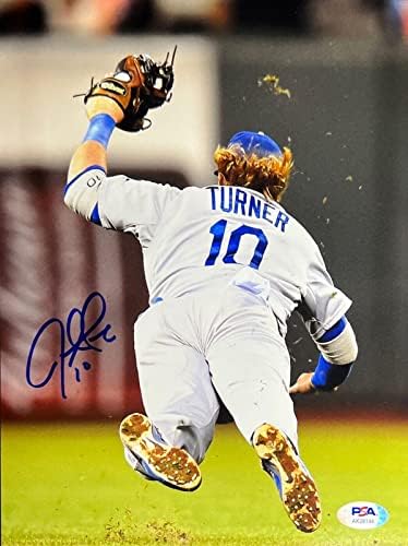 Justin Turner Los Angeles Dodgers assinou 8x10 Photo PSA AK28144 - Fotos autografadas da MLB