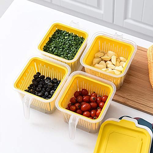 Caixa de armazenamento de alimentos transparente plásticos selados com maçaneta de tampa geladeira de cozinha