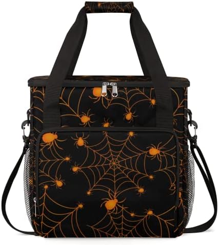 Mãe de cafeteira de viagem, saco de armazenamento portátil de aranha de halloween aranha adequado para máquinas de café e outros acessórios, viagens à prova d'água transportar bolsa à prova de poeira com alça de ombro