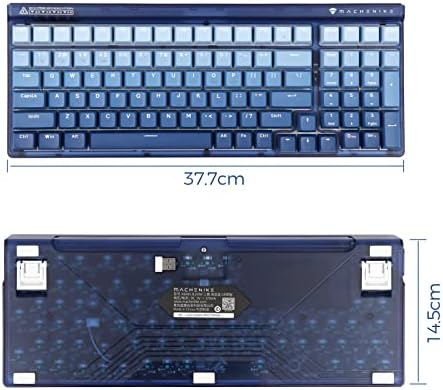 Epomaker machenike k600s 100 teclado swappable rgb bluetooth 5.0/2,4 GHz/tipo-C teclado de jogo mecânico nkro, bateria de