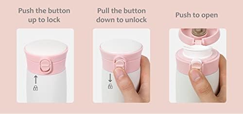 Delicia todos os dias Sanrio Hello Kitty Aço inoxidável garrafa de água rosa 450ml, KTB-004 Pink