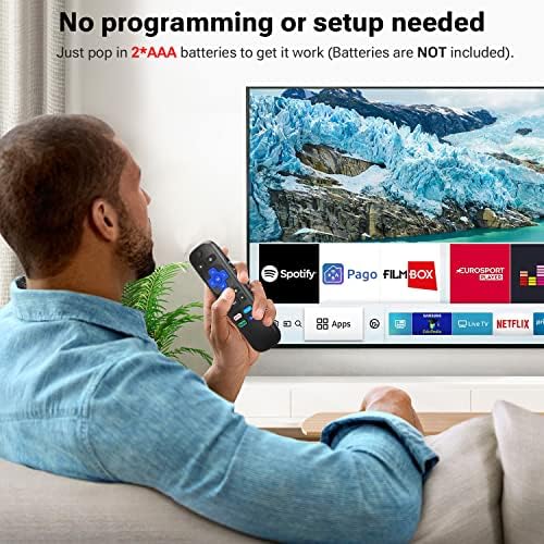Controle remoto GVirtue para TVs Roku, substituição para TCL/Hisense/Onn/Insignia/Sharp/Westinghouse/Element/JVC Roku Smart TV, TV