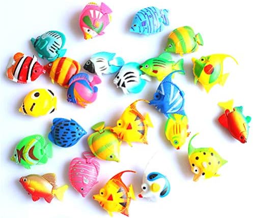 Mipcase peixes artificiais 20 pcs peixes flutuantes peixes de plástico tropical decorações de ornamentos decoração de peixe